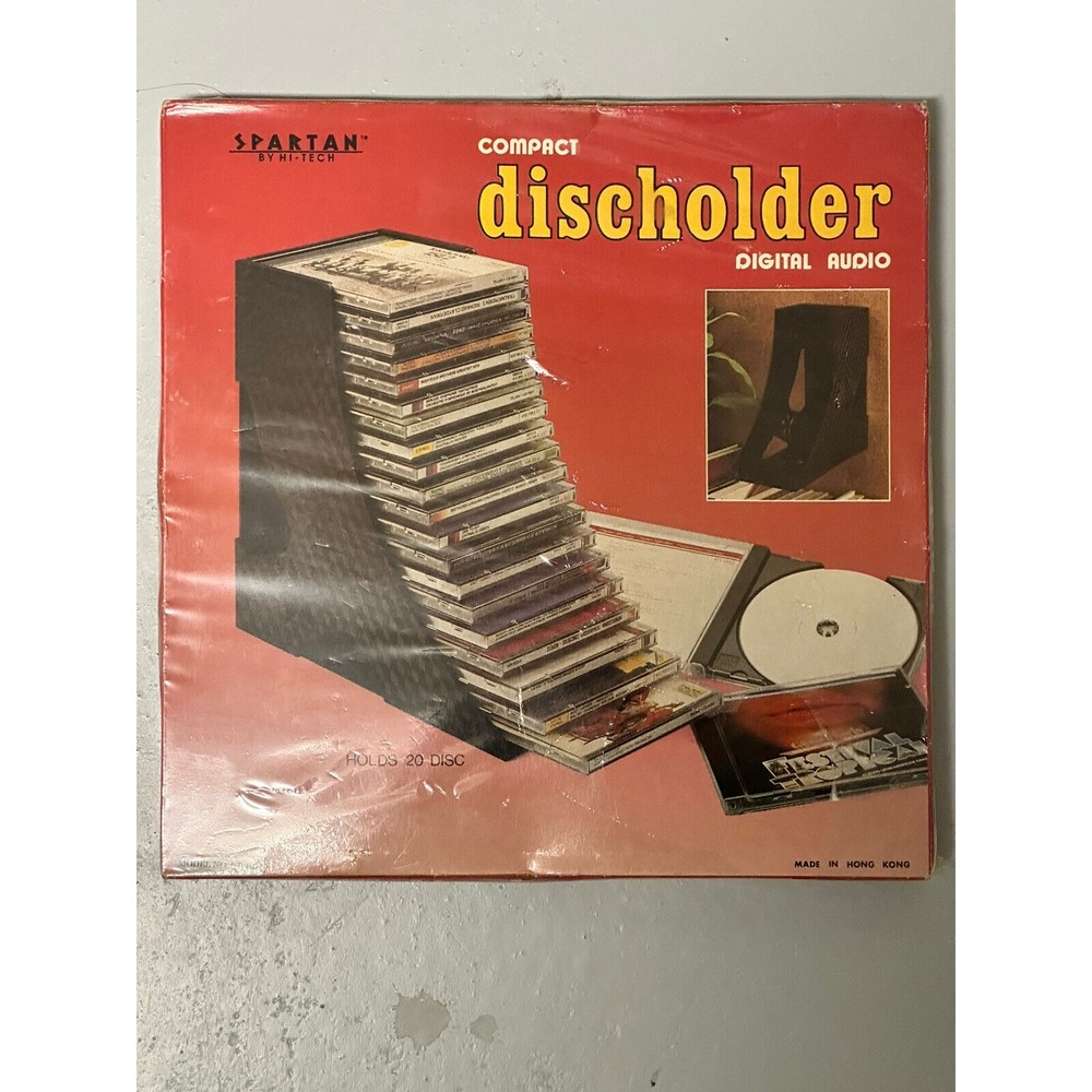 New Vintage Spartan Black Compact Disc holder (Holds 20 Mini Discs) with Seal